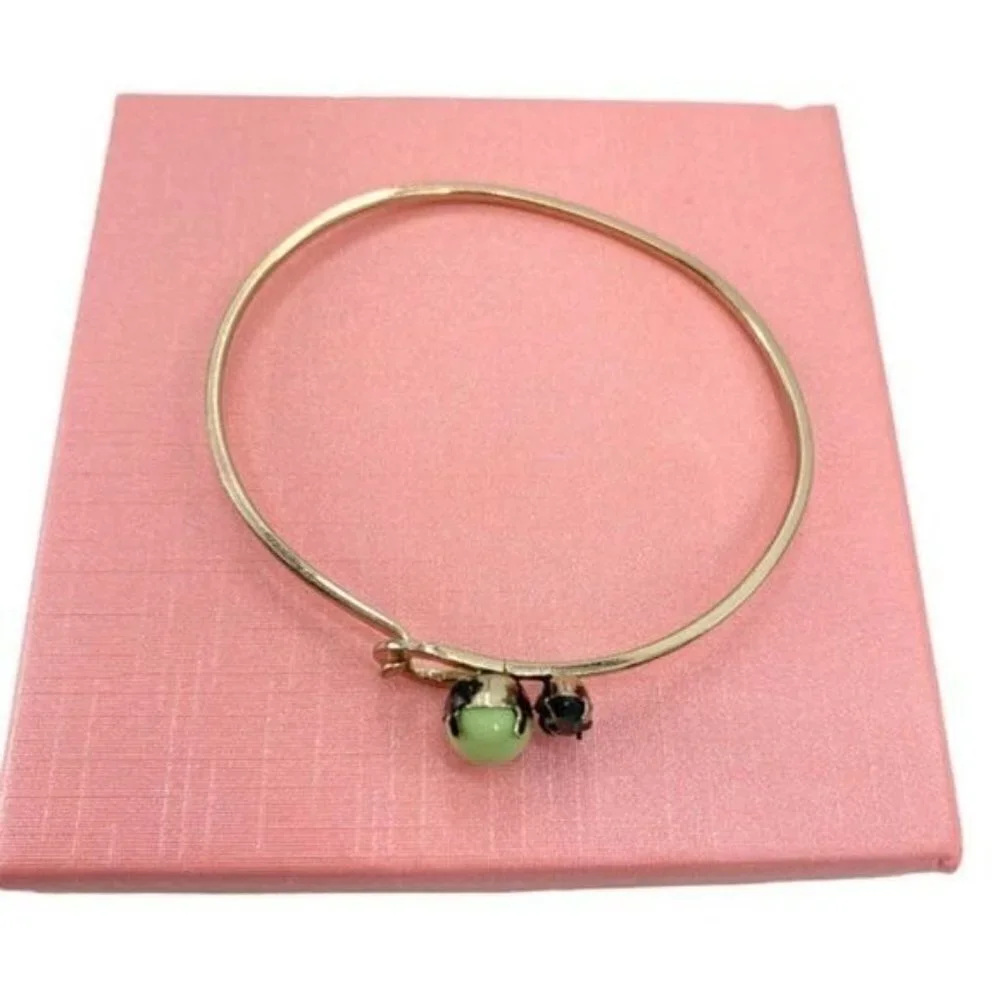 Vintage Blue and Green Bangle Clasp Rhinestone Bracelets